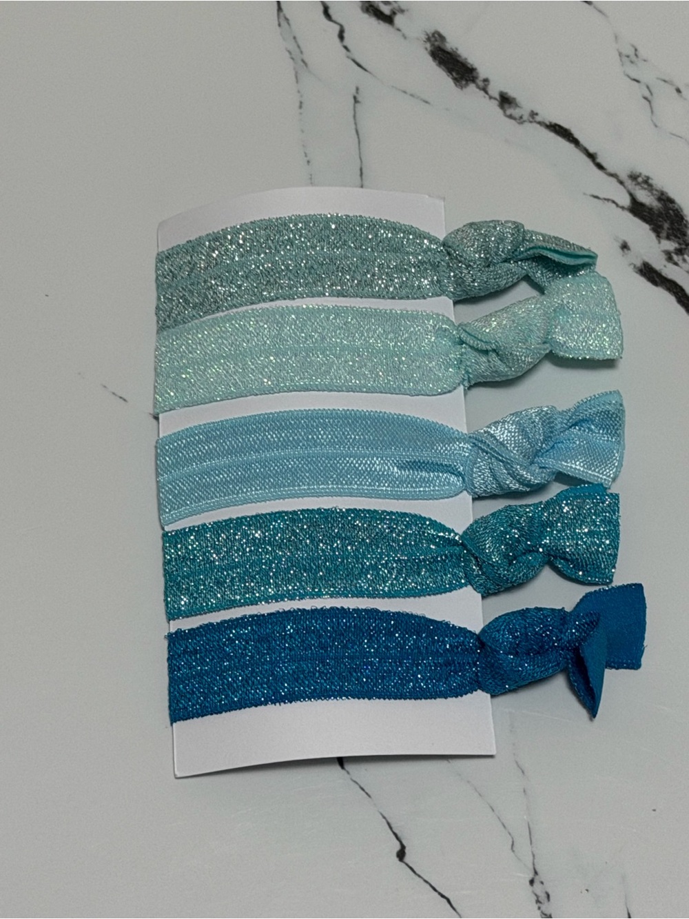 Sparkle Stretch Hair Ties - Blue Ombre Set